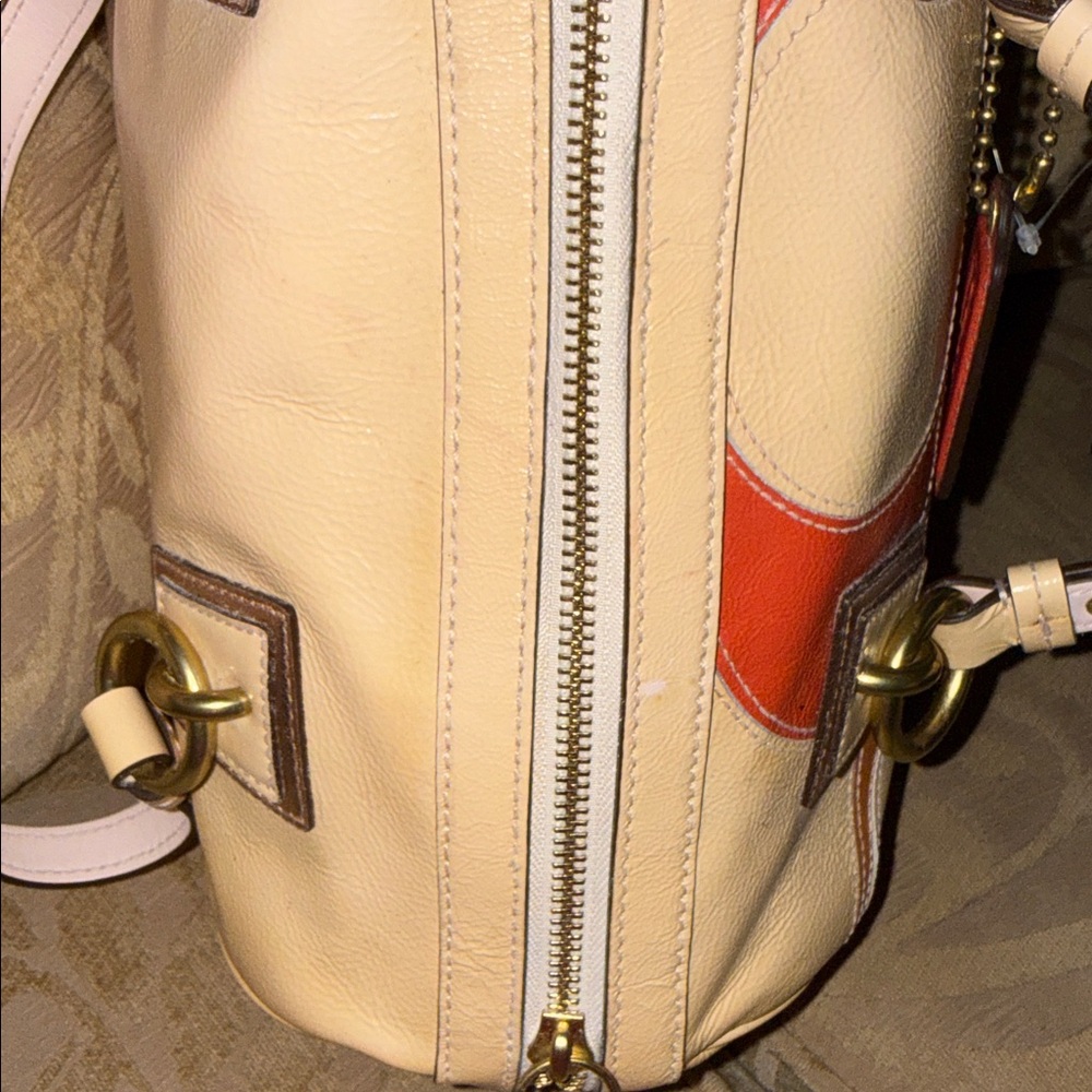 Coach F17186 Inlaid C Patent Leather Bag Leather Satchel - Picture 17 of 17